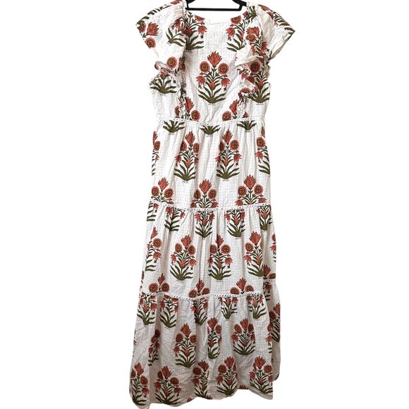 SAYLOR Sallyann Poppy Floral Midi Dress White Medium - Picture 4 of 6